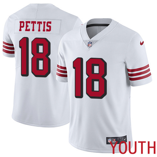 San Francisco 49ers Limited White Youth Dante Pettis NFL Jersey #18 Rush Vapor Untouchable->youth nfl jersey->Youth Jersey